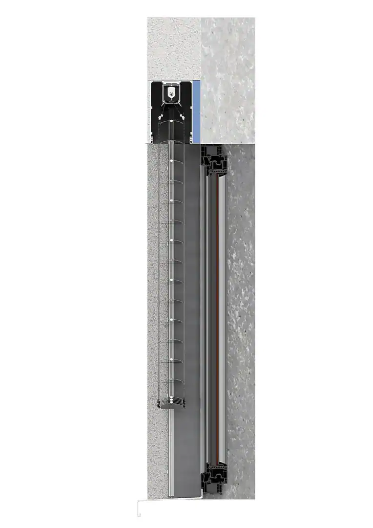 Markiza tarasowa Family Compact Typ półotwarta zaluzje fasadowe skyflow box basic 9 C80 BOX4 PT03 przekroj