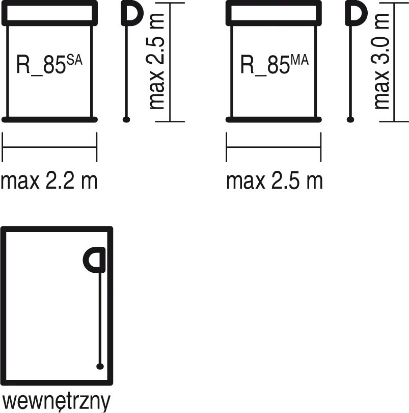 Rolety screen R 85 SA/MA – system wewnętrzny roleta r85 sa ma 11 R 85 SA MA
